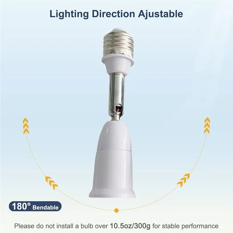 ABKJ-E27 To E27 Flexible Extend Extension Base LED Light Lamp Adapter Converter LED Light Socket Extender