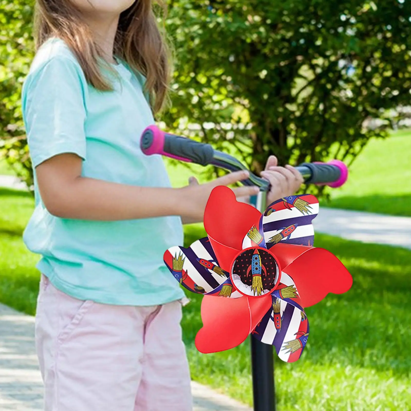 2xBike Handlebar Pinwheel for Kids Colorful for Pushchair Scooter Most