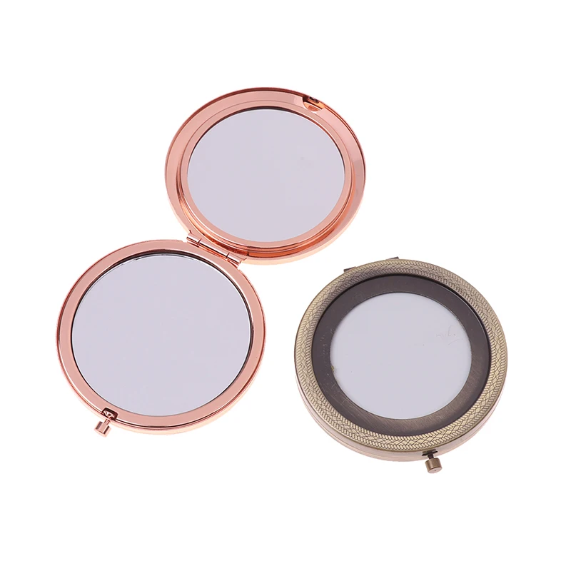 Foldable Vintage Makeup Mirror Mini Square Makeup Vanity Mirror Portable Hand Double-sided Compact Pocket Cosmetic Mirror