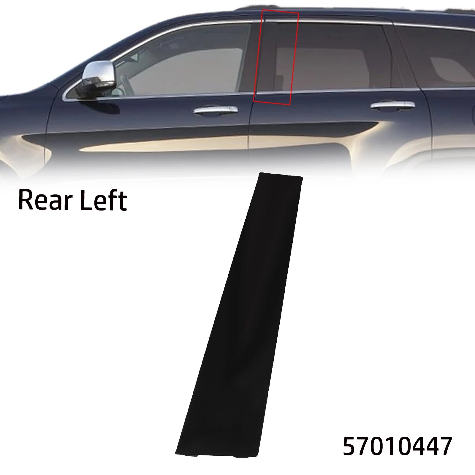 

For Jeep For Grand Cherokee Left Rear Door B Pillar Trim 57010447 Functionality and Style for 2011 2020 Models