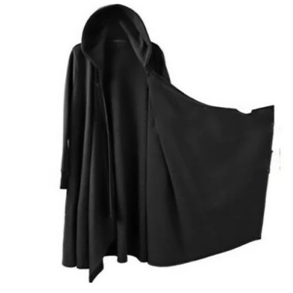 

Halloween Costume Unisex Hot Sale Hip Hop Vintage Medieval Black Hooded Gothic Vampire Long Cloak Loose Coat Cosplay Costume