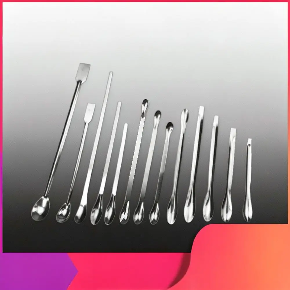 Multipurpose Stainless Steel Sampling Spoon Lab Powder Spatula Cosmetic Cream Face Mask Mixing Applicator