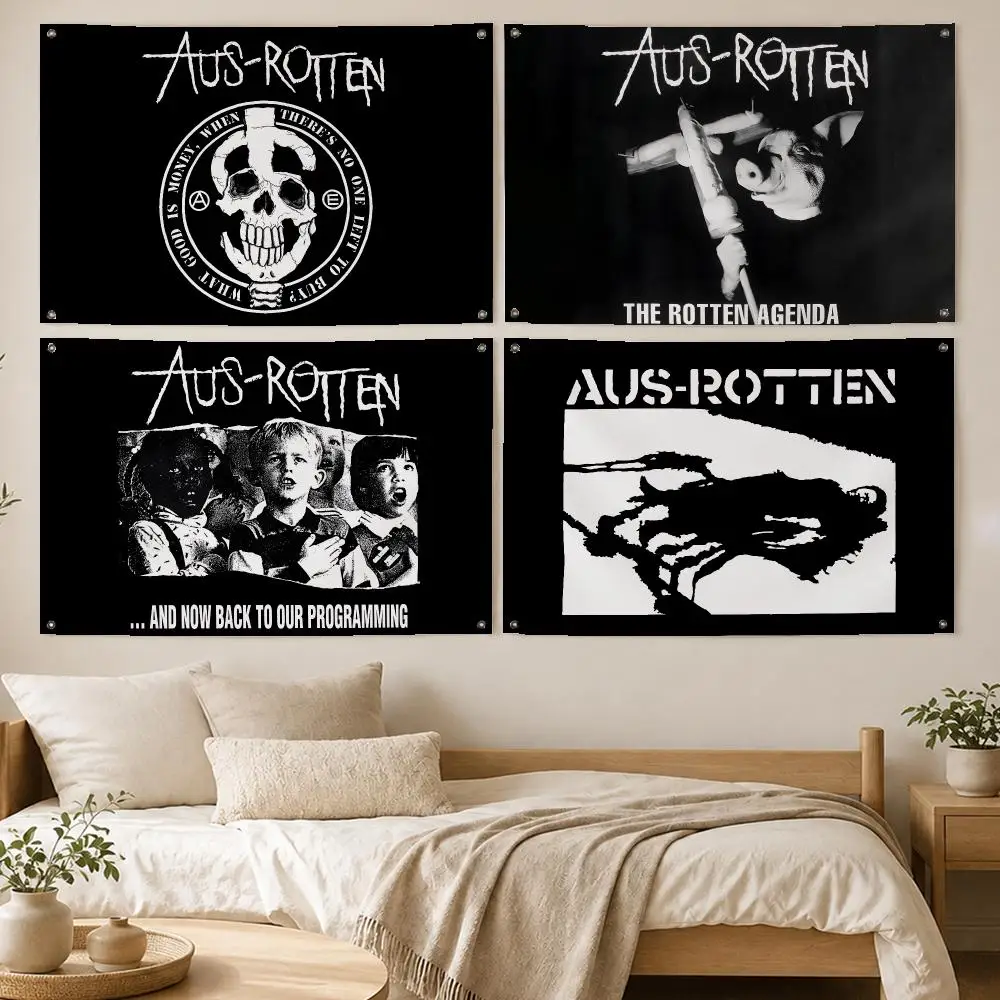 Rock Band Aus-Rotten Flags Room Bedroom Home Outdoor Wall Hanging Concert Printed Background Decoration Art Banne