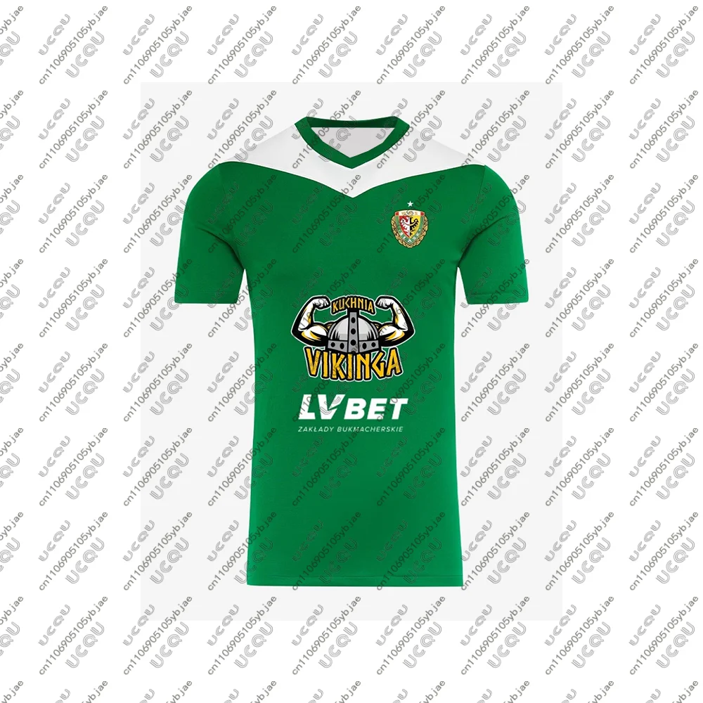 2025-26 Hombres Niños Hombres Niños Adultos Inicio Camiseta de fútbol transpirable Top de secado rápido Deportes de fútbol Regalo visitante S-ląsk W-Wrocaw
