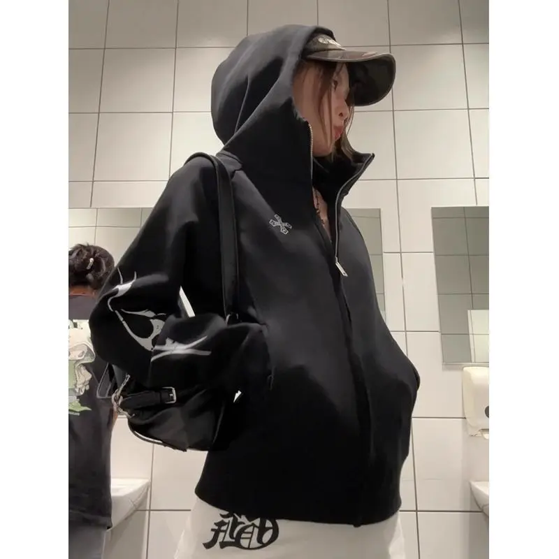 

Толстовка с принтом American High Street Y2K Spicy Girl, свободная женская осенне-зимняя субкультура, повседневная верхняя одежда, пальто