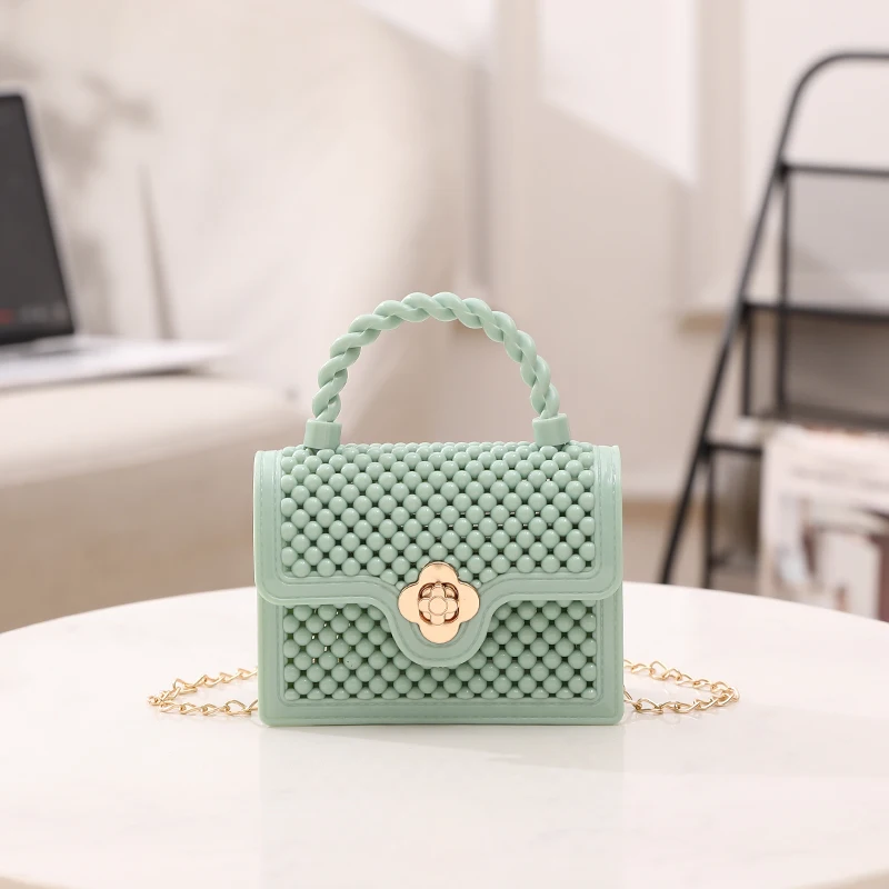 Fashion Jelly Bags Shoulder Bags Female Korean Style New Hollow Out Chain Bag Leisure Versatile Trend Handheld Bag Crossbody Bag