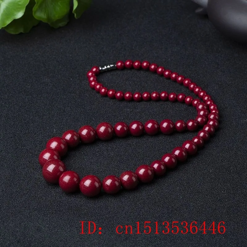 Natural Red Jade Beads Cinnabar Tower Chain Necklace Jadeite Jewelry Fashion Charm Accessories Lucky Amulet Gifts Women Her Men