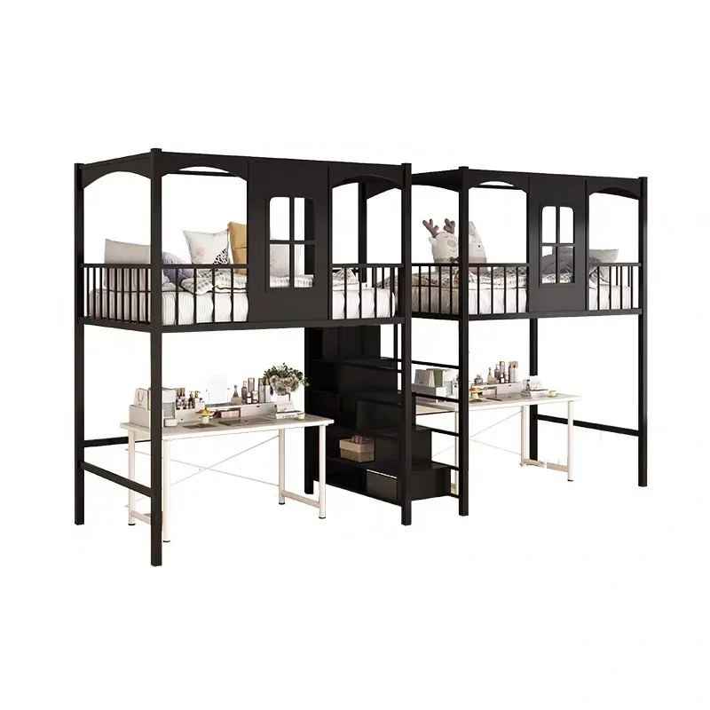 

Room Wrought Iron Elevated Apartment Empty Loft Bed Double