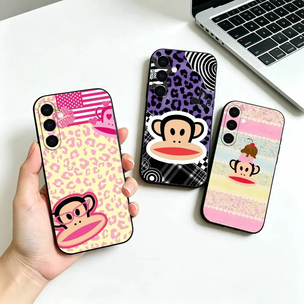 Cartoon P-Paul F-Frank purple Black Soft Silicone Phone Case for Samsung Galaxy A73, A42, A72, A70, A53, A52, A51