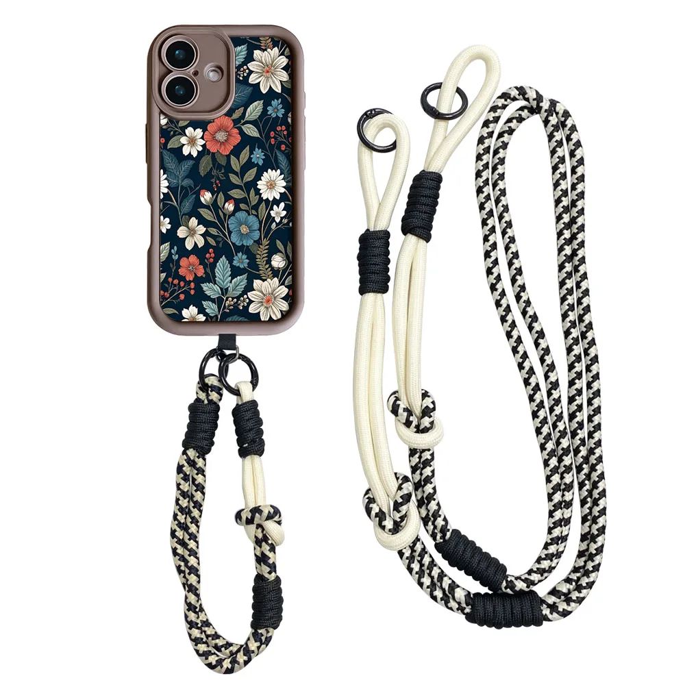 Cxd5 Чехол для телефона с ремешком для Redmi Note 14 13 12 11 10 9 8 7 Pro Plus 14s 13C 12C 14C 9C 10C Цветочный чехол с ожерельем через плечо и ремешком