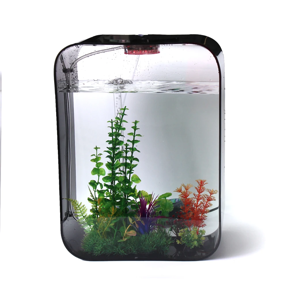 Mini Rectangle shape fish farming tanks aquarium with light for sale