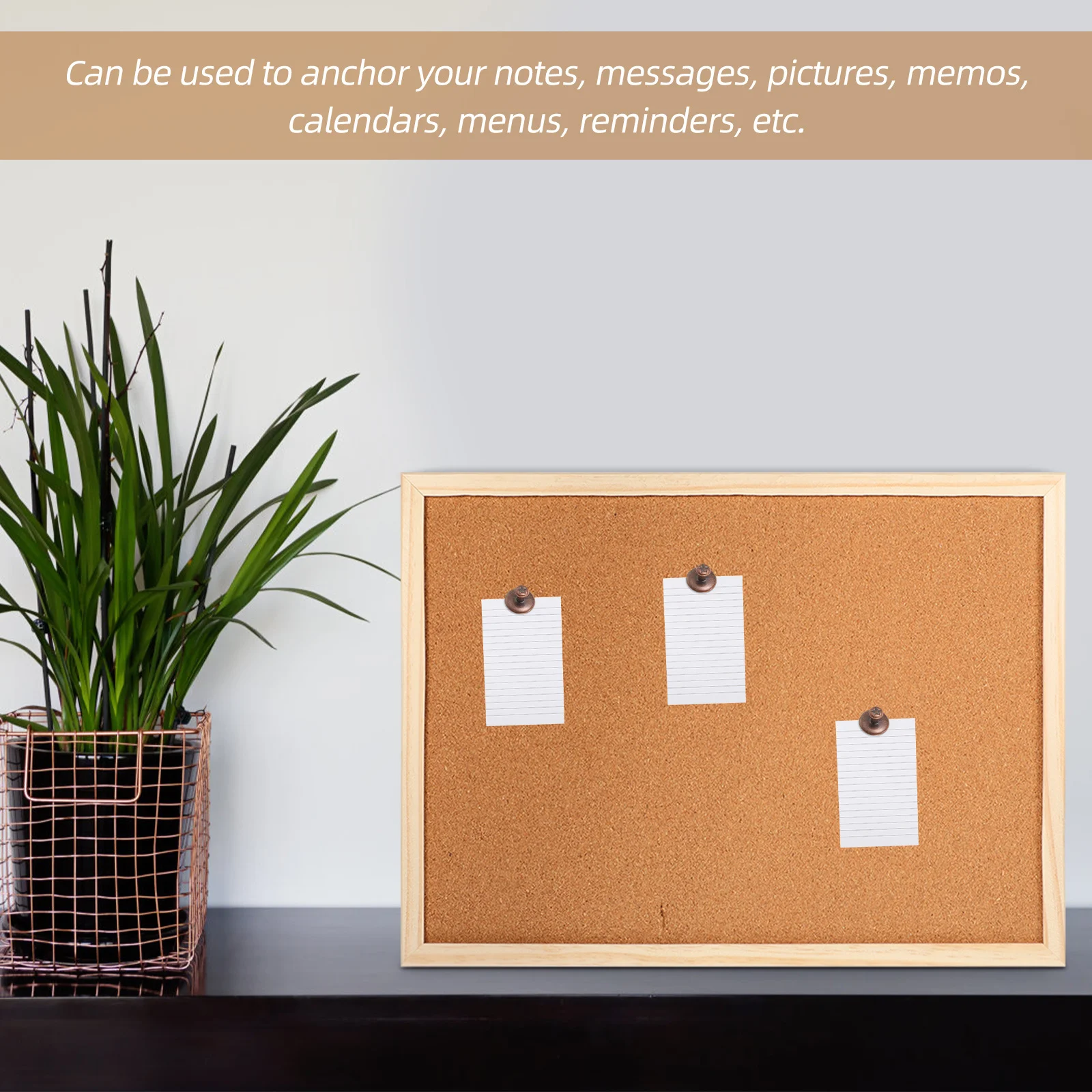 مجموعة واحدة من لوحة الإعلانات المزخرفة لعرض الفلين الناعم مع حواف خشبية، منظم إشعار تذكير المنزل والمكتب، لوحة مذكرة للصور