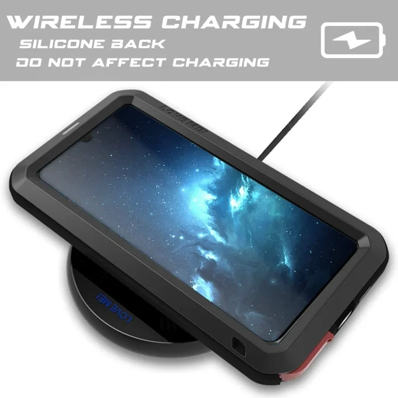 Funda de armadura de Metal LOVE MEI para Huawei P20 P30 P40 P50 Pro Lite Mate 30 40 cubierta de protección resistente al agua antigolpes y a prueba de suciedad