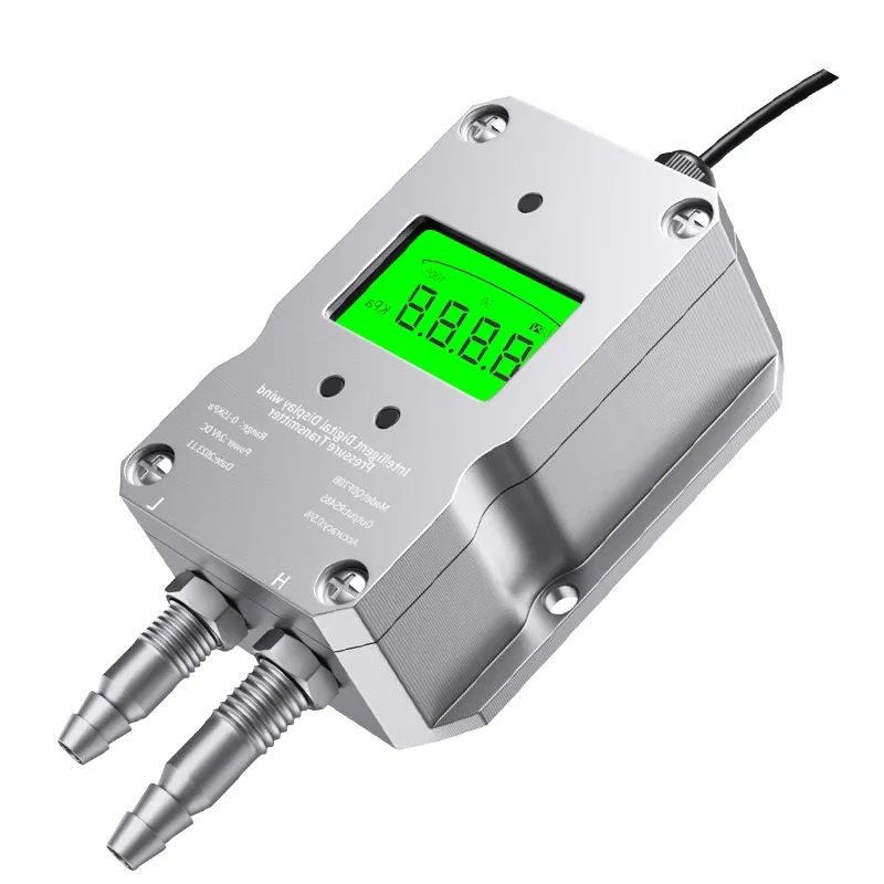 Differential Pressure Transmitter QDX50D-LCD 0-50pa 0-100pa 0-200pa 0-2Kpa Digital Differential Pressure Sensor 4-20mA 0-10V