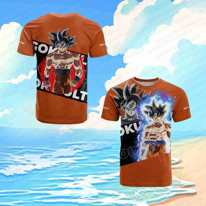 Herren Anime Dragon Ball Broly T-Shirt 3D-Druck Kurzarm Einzigartiges Charakterdesign Coole Bekleidung für Fans Stilvolle Freizeitkleidung