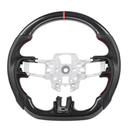For Ford Mustang 2015 2016 2017 Hydro-Dip Carbon Fiber Steering Wheel Perforated Leather Racing Wheel