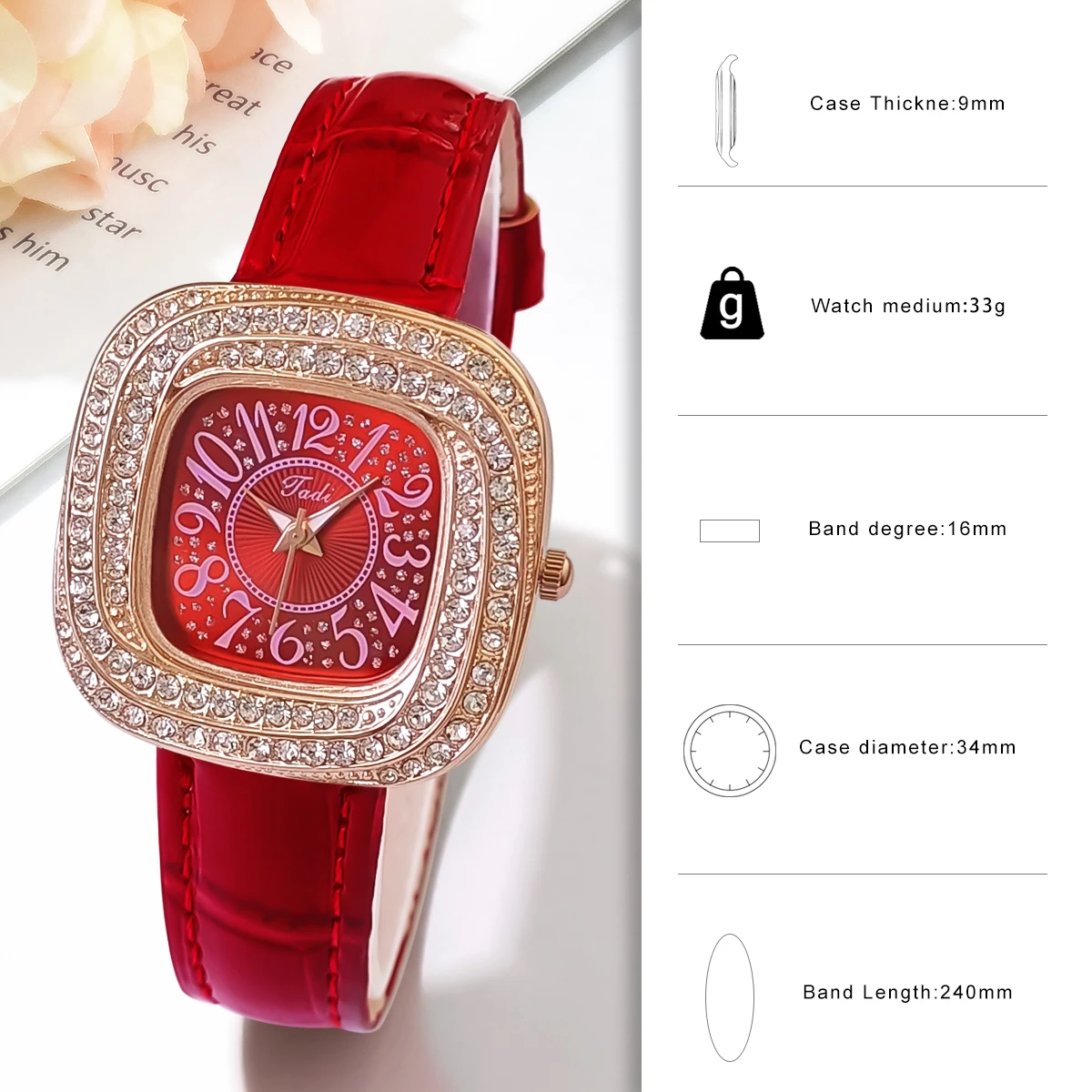 Fashion Women\'s Watch Pu Leather Wristwatch Quartz Watches For Women Clock Ladies Watch Gift Reloj Mujer Montre Femme