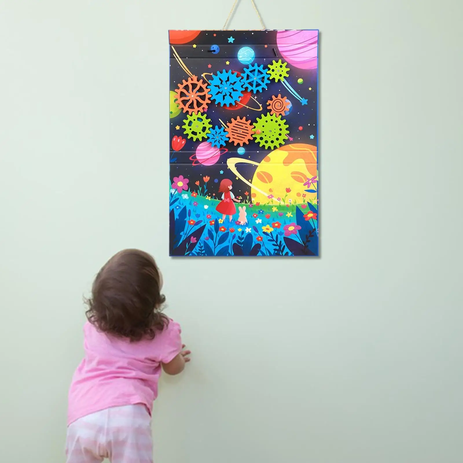 

Rotating Gear Toy Parent Child Interactive Activity Board Wooden Sensory Toy Interlocking Gear Educational Toys for Toddlers