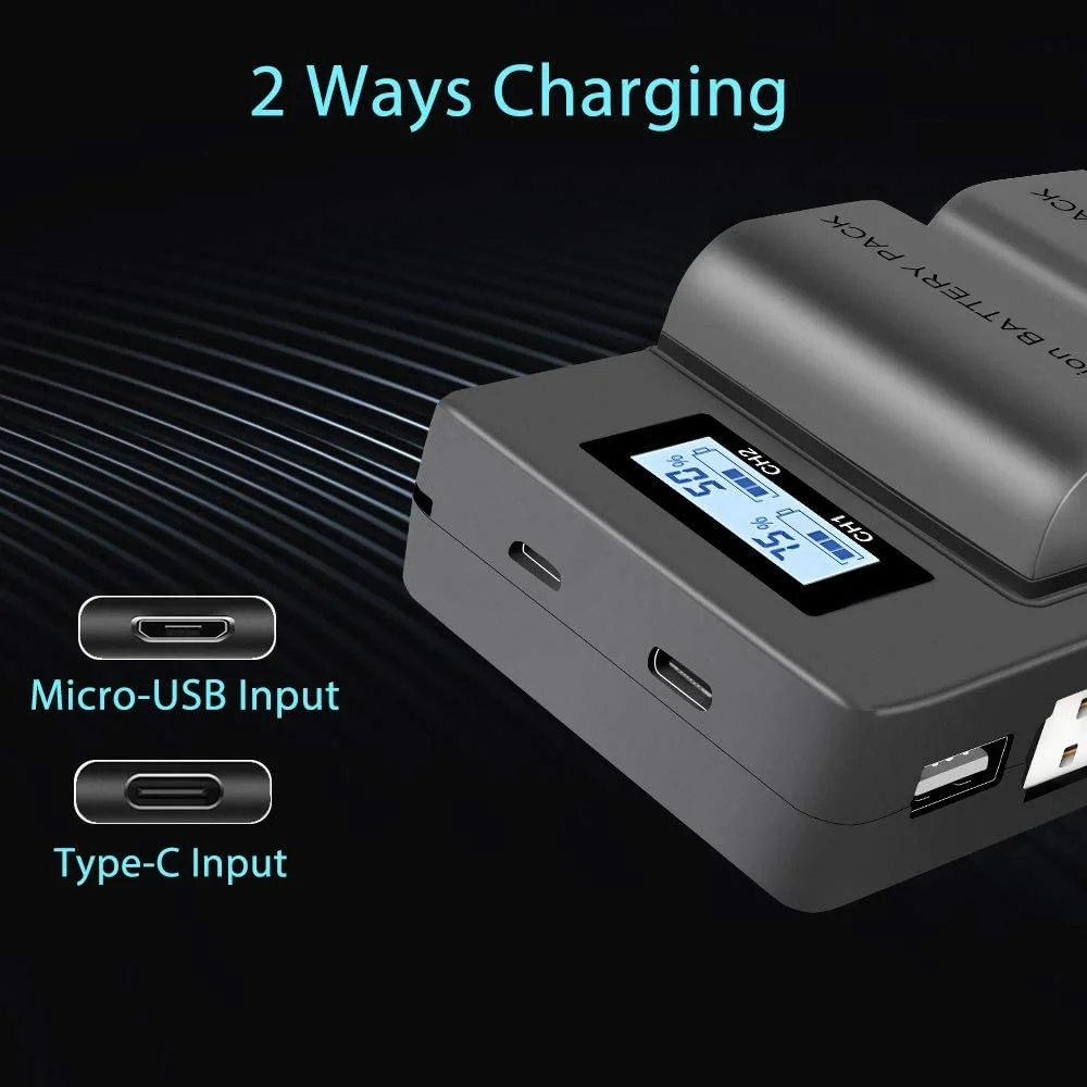 Mcoplus NP-FZ100 Camera Battery Charger for Sony A6600 A9 A9R A9S A9II A7C A7S A7SIII A7III A7RIII A7RIV A7IV ZV-E1 FX3 FX30 view 3