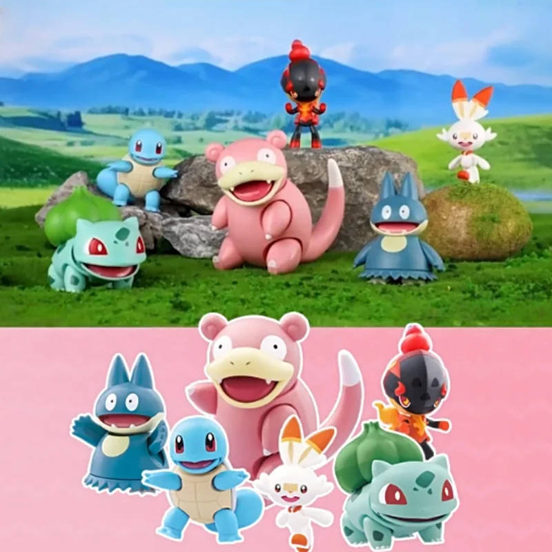2025년 신제품 정품 블로키즈 포켓몬 애니메이션 피규어 클래식 에디션 S사이즈 액션 피규어 수집용 모델 장식품 선물