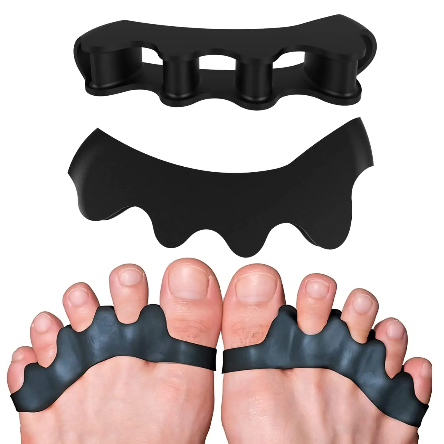 2Pcs=1Pair Toe Separators Stretchers  Correct Foot and Bunion Pain Pain Relief Foot Care Soft Gel Straightener Spacers 5 Colors