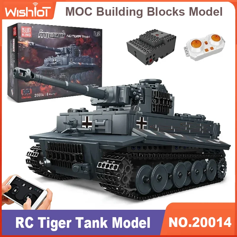 

Mold King 20014, военные игрушки, приложение и RC, моторизованная модель танка тигра в сборе, технический автомобиль, строительный блок, детские рождественские подарки