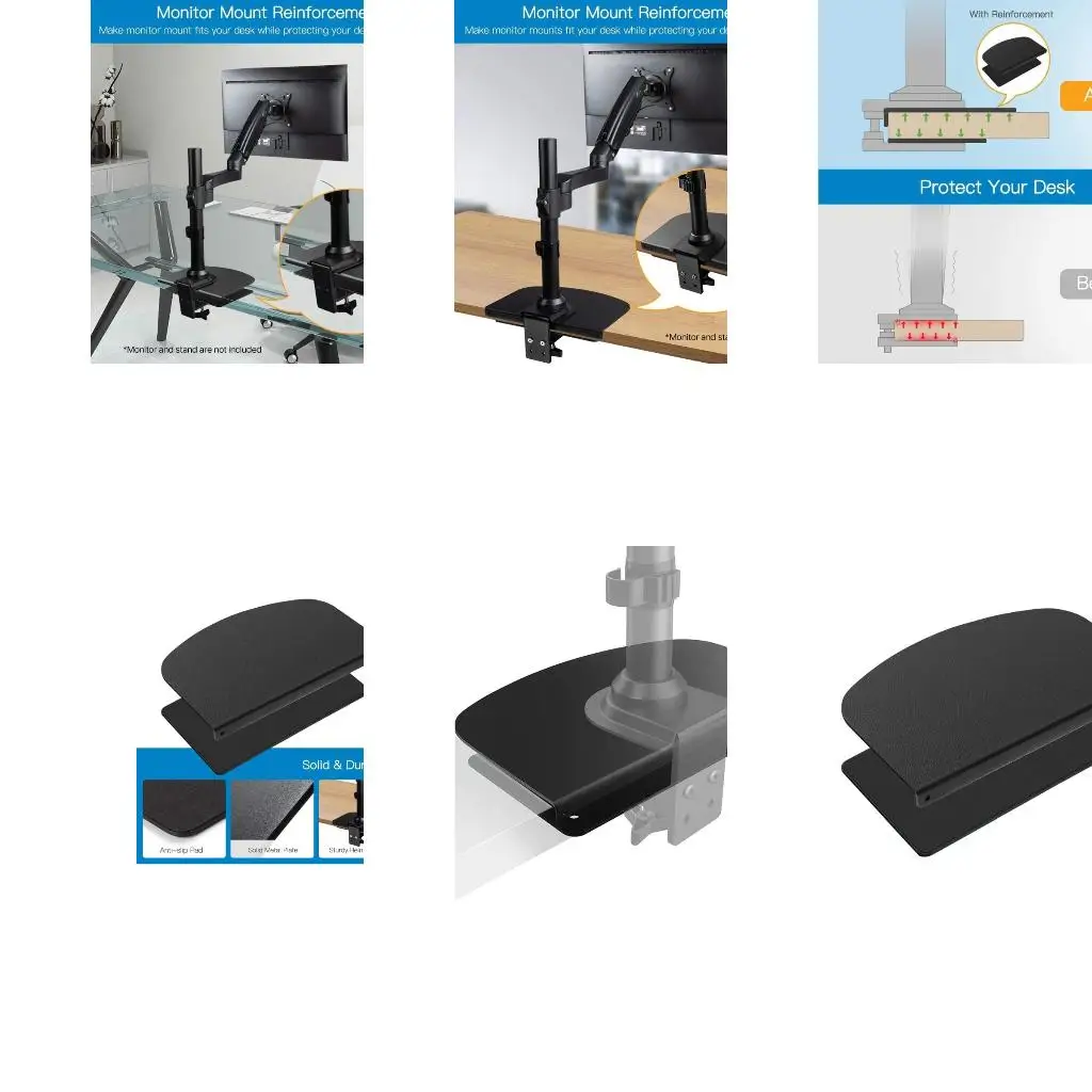  Desk Mount Reinforcement Plate Monitor Arm Bracket for C Clamp Installation