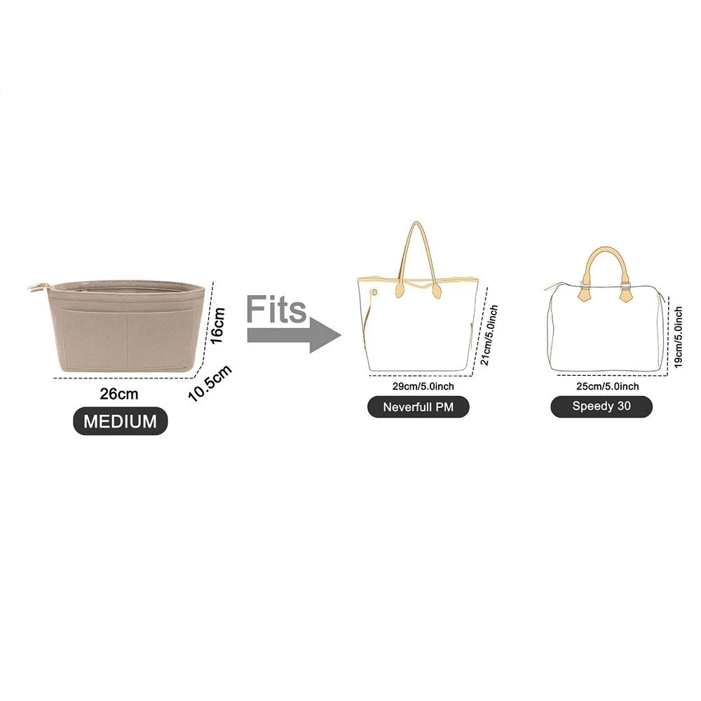 Lining Fit Various Felt Insert Bag For Handbag Brand Bags Make up Organizer Portable Inner Purse Women