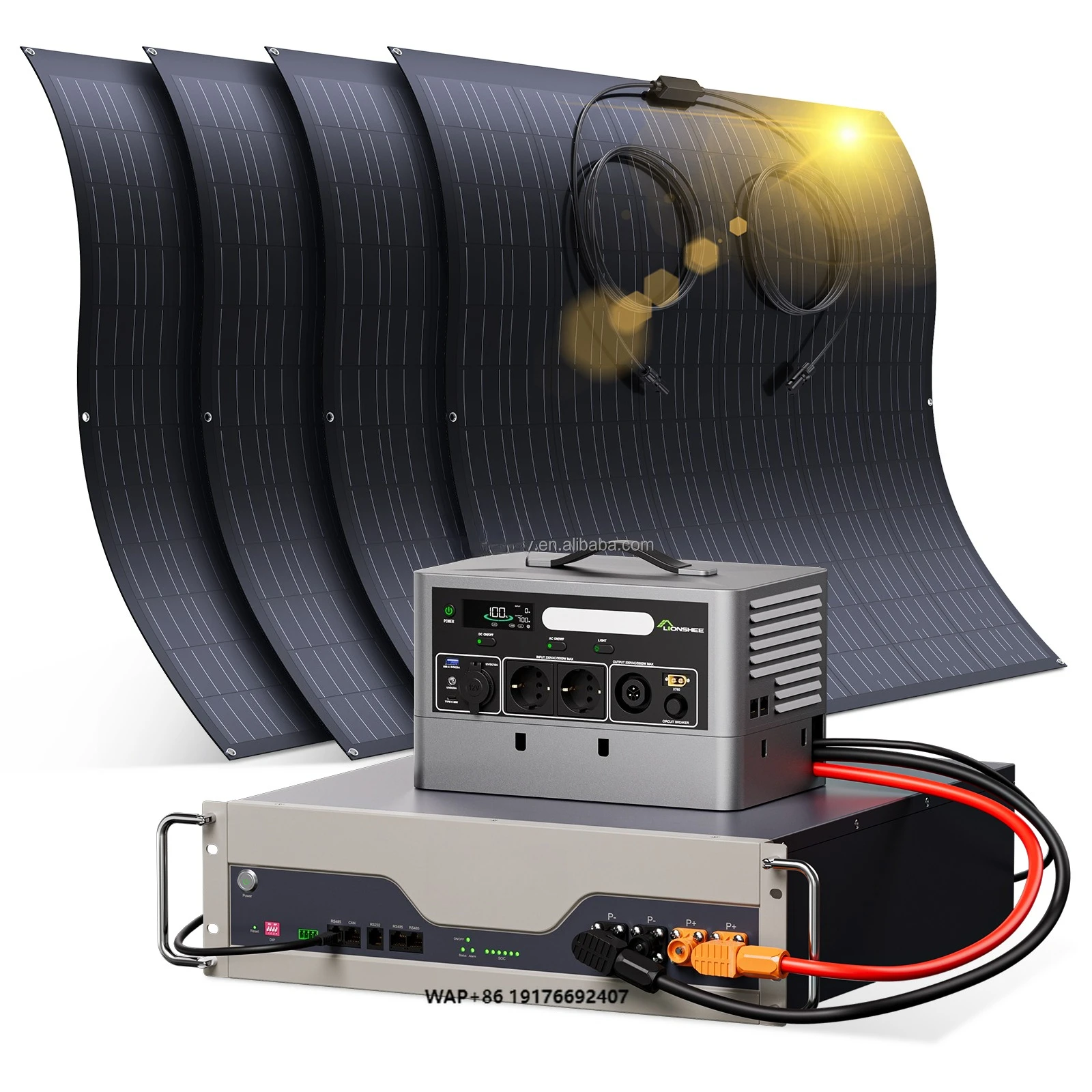 

5kwh 10kwh 15kwh 20kwh Stackable Lithium Solar Energy Storage Battery System Household‘, RVs, Boat Power Station With Inverter