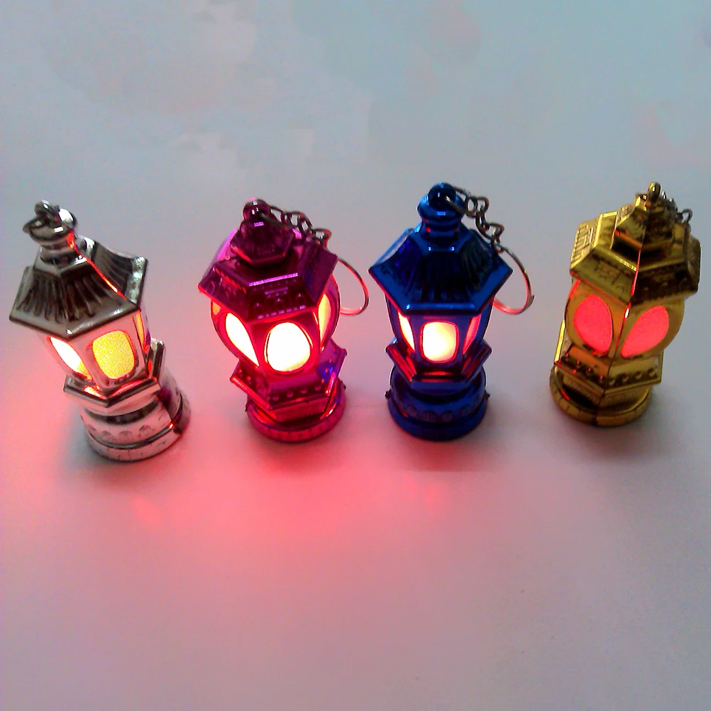 20Pcs แบบพกพา Mini LED โคมไฟพวงกุญแจ Design Key Chain พวงกุญแจโคมไฟของขวัญ (สีสุ่ม) LED Ramadan โคมไฟของขวัญ Light