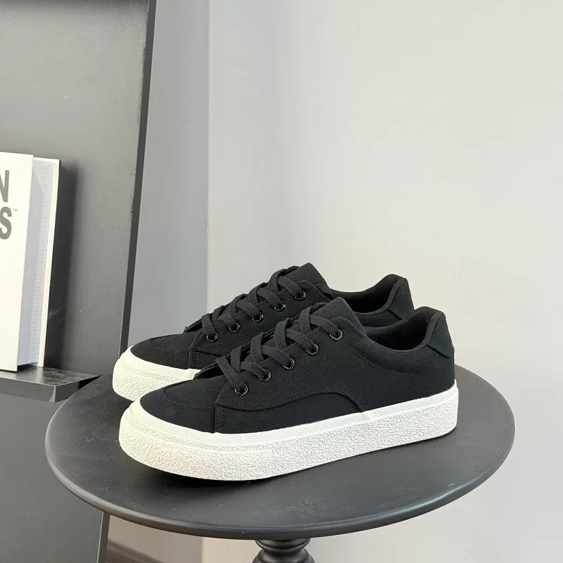 

Кеды мужские низкие демисезонные 2026, дышащие, черные, модные, универсальные, в стиле Ins