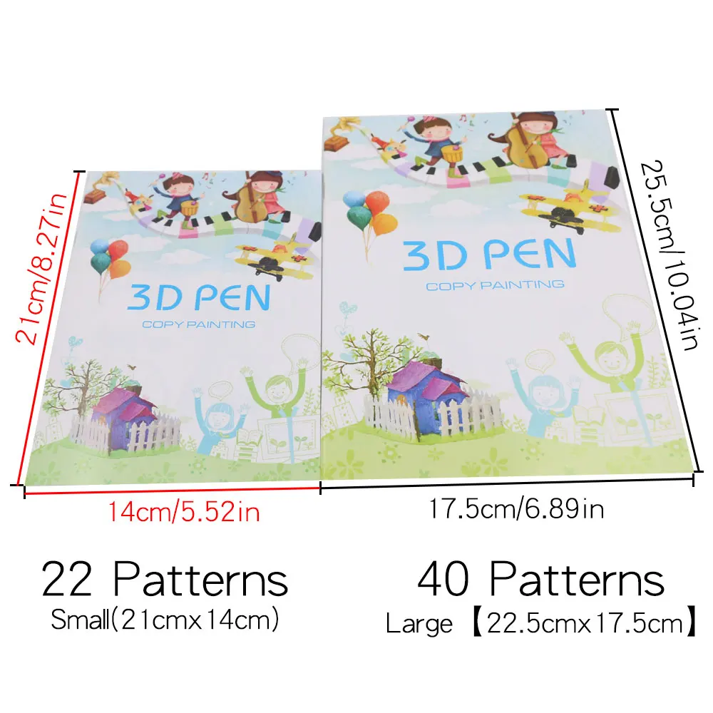 3D Drawing Printing Pen Color Album 22/40 Pattern With Transparent Drawing Board Reusable Drawing 3D Creative Gift For Children