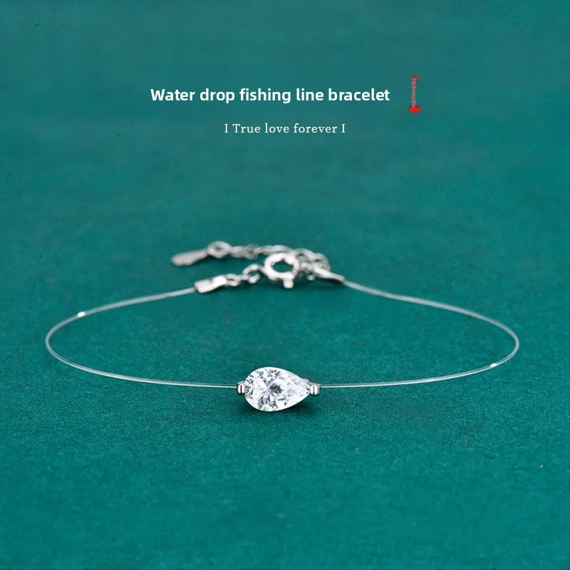 S925 Silver Platinum-Plated 1CT D-Color Moissanite Mermaid Tear Marquise Bracelet for Women