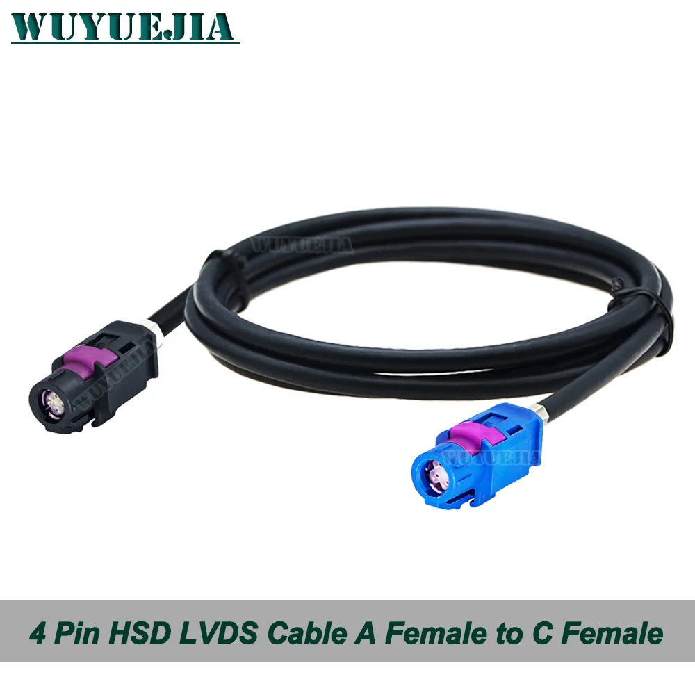 

HSD Black A to Blue C 4Pin Connector High-speed LVDS Video Cable GPS MIB Screen Dacar 535 4-Core Cable For BMW Audi Mercedes Car