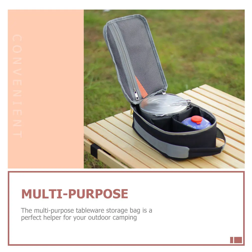

Multifunctional Cookware Storage Bag Camping ganizer Outdoor Pan Pouch 600D Oxford Cloth Cotton Black for Hiking