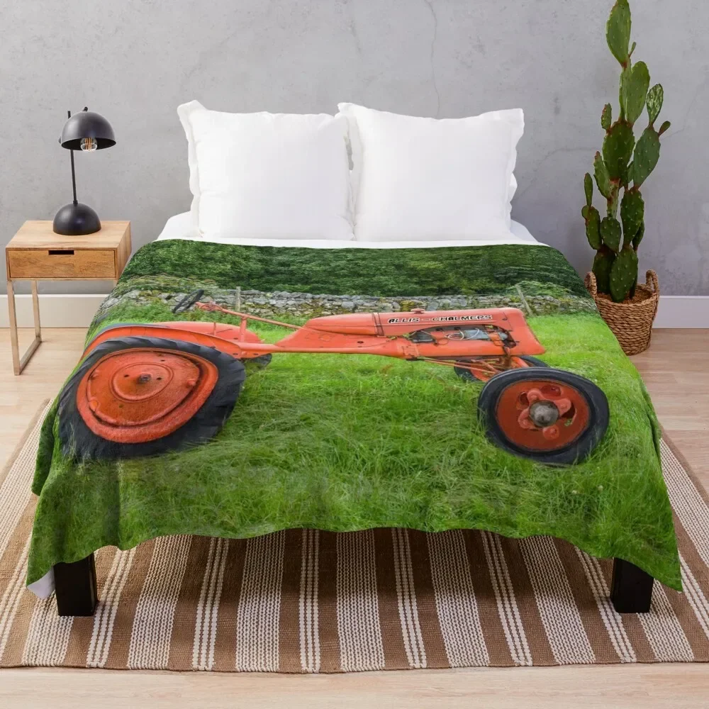 Allis the orange tractor Throw Blanket Flannel Fabric Blankets For Baby Blankets For Sofas Bed Fashionable Blankets