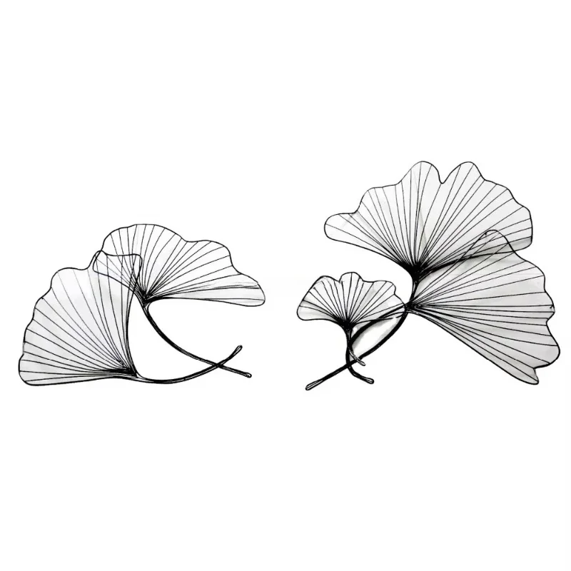Hollow metal wall art sculpture Simple wire lotus leaf wall decorative sculpture