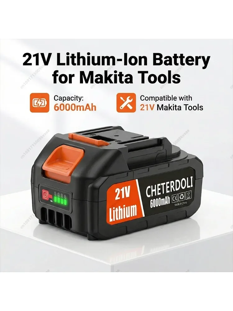 21V Voor Makita 6000mAh Oplaadbare 18650 Lithium Batterij 18v Elektrisch Gereedschap Draadloze Sleutel Zaag Boor Grinder Schroevendraaier - afbeelding 2