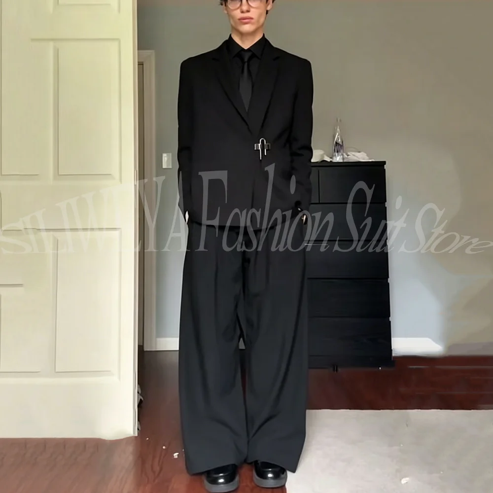 Elegant Black Suits Wedding Groom Tuxedo 2 Pieces Blazer Pants Set Formal Men's Suit For Business Prom Trajes Para Hombre