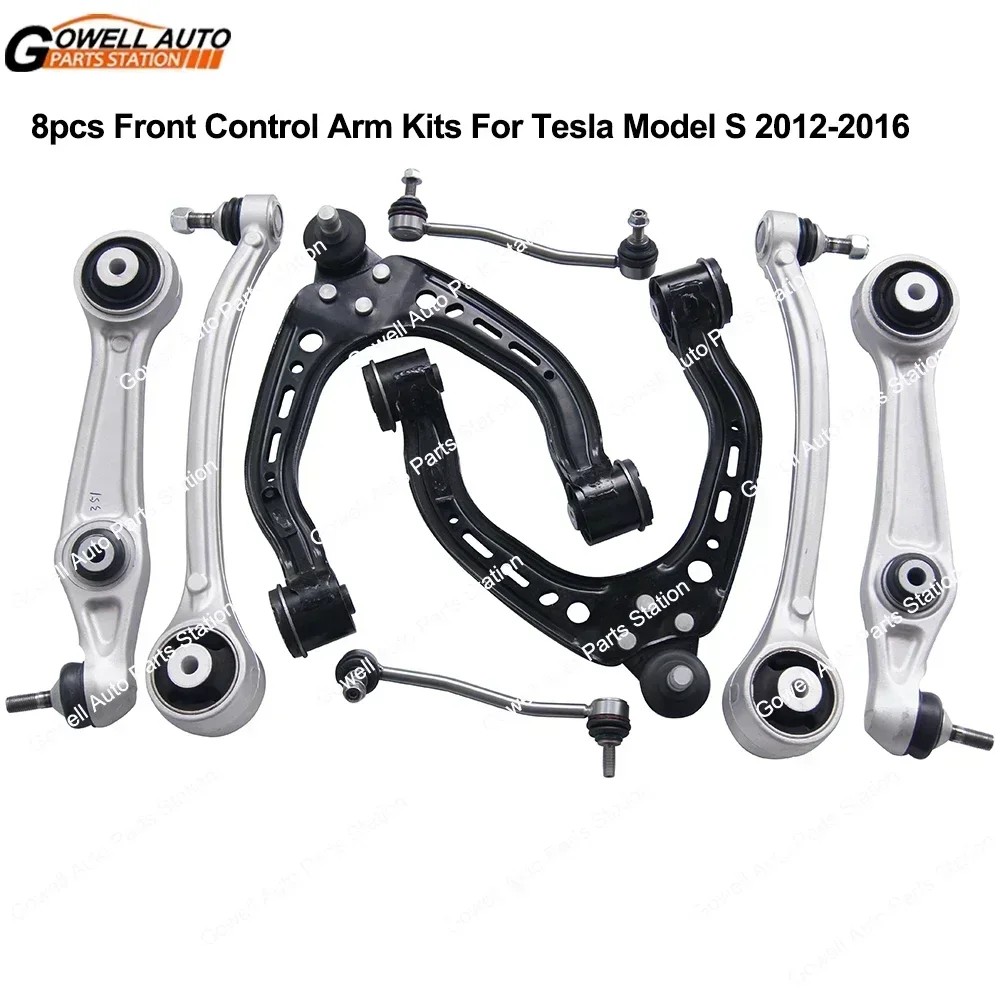 8pcs Front Suspension Upper Lower Control Arm Kits for Tesla Model S 4WD 2WD 2012-2016 1043965-00-A 1027351-00-C 1041570-00-B