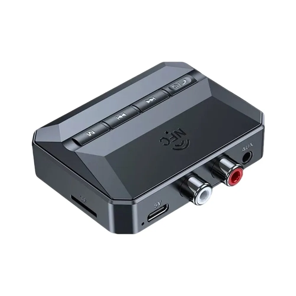 NFC 5.3 Wireless Audio for hifi Adapter for Car Home Use Portable 10x9x3cm ABS Black Audio Streaming Device NFC