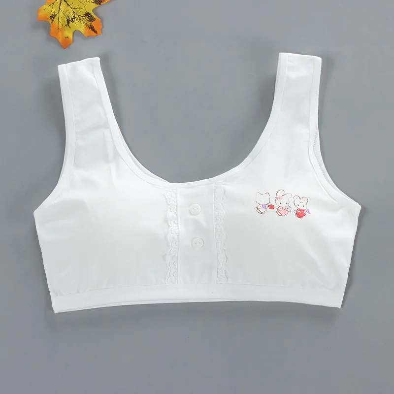 Girl Vest Cotton Spandex Big Girl's Sport 8-15 Years Adolescente Kids Underwear Letter Racerback Training Teen Bra image 4