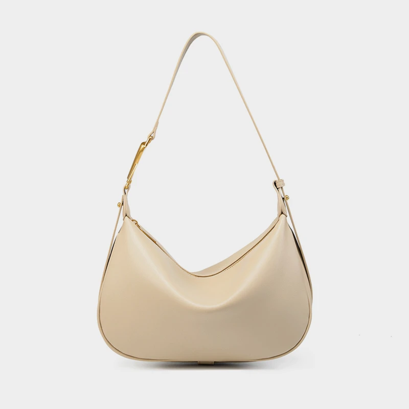 

Hifashion Trendy Genuine Leather Underarm Shoulder Bags For Women 2025 Luxury Designer Crossbody Purse Half Moon Ladies Handbags
