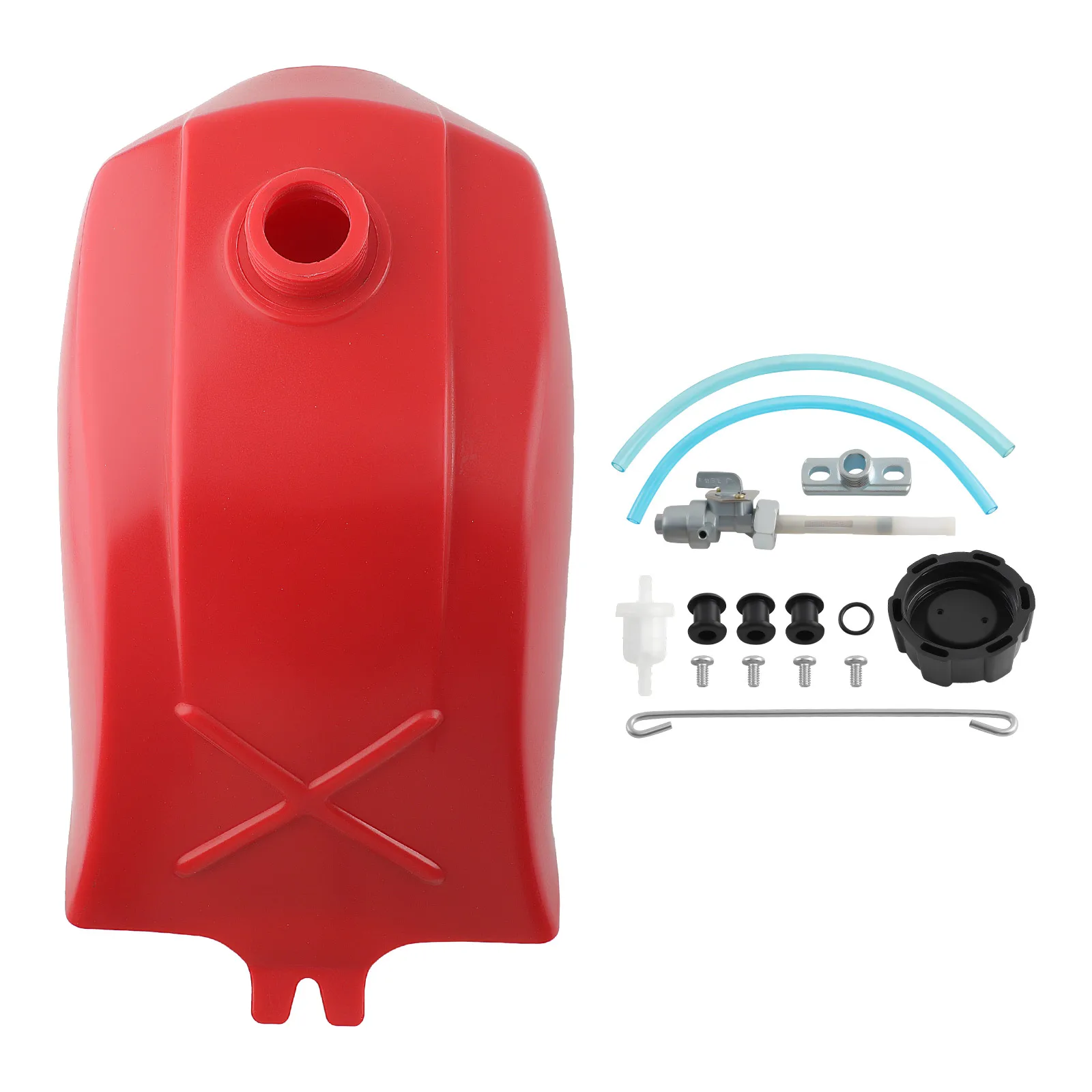 Gas Fuel Tank w/ Cap & Petcock Kit for Honda ATC250ES Big Red 250 1985 1986 1987 Fuel Tank w/ Petcock & Cap Kit  FT49050