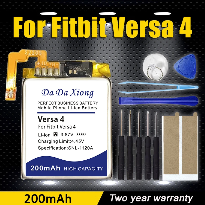 DaDaXiong 200mAh Battery For Fitbit Versa4 Versa 4 Smart Sport Watch + Tools