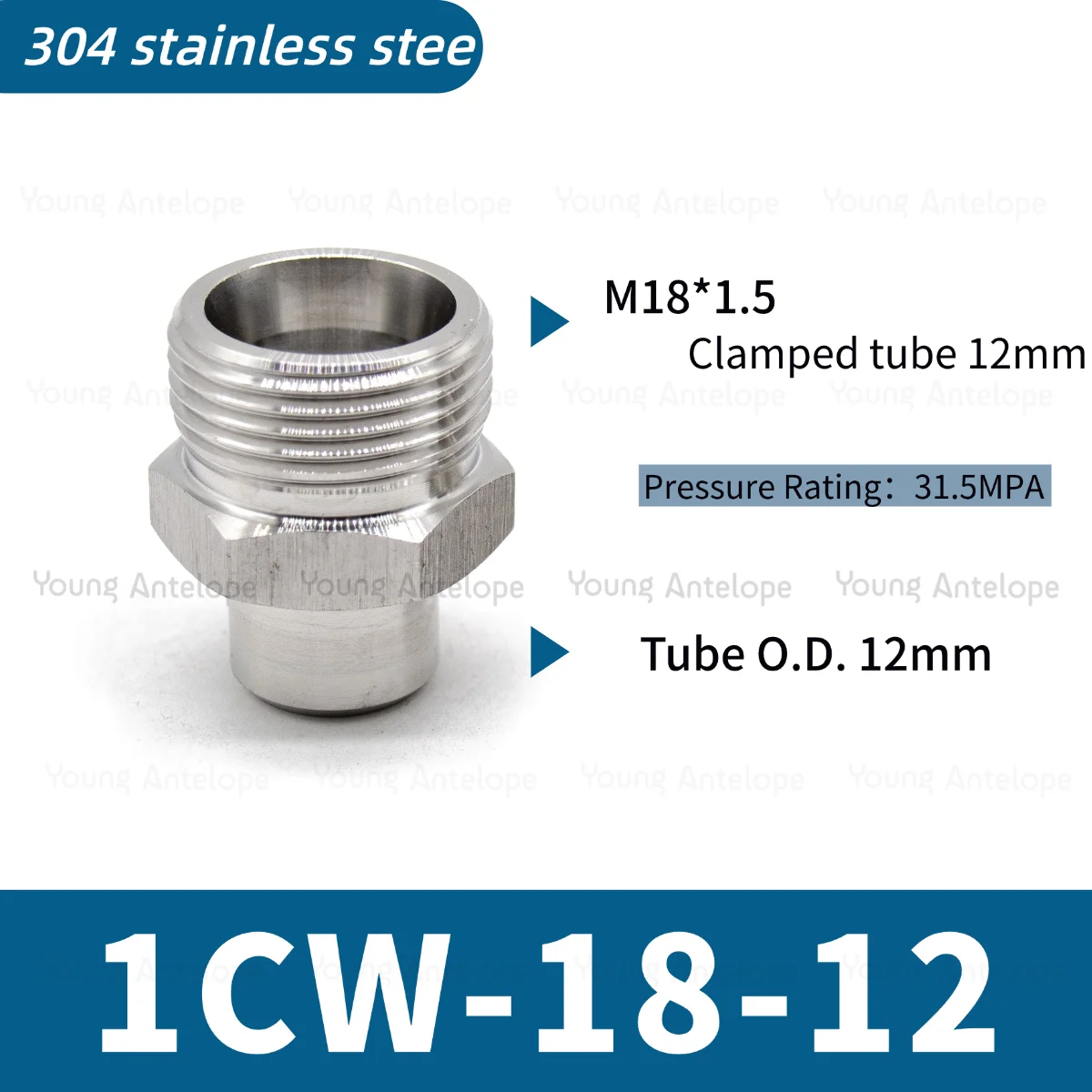 304 roestvrij staal 24 °   Kegelafdichting H-type fitting met ferrule 1CW lasconnector voor hydraulisch pijpsysteem JBT6144.5 hoge druk
