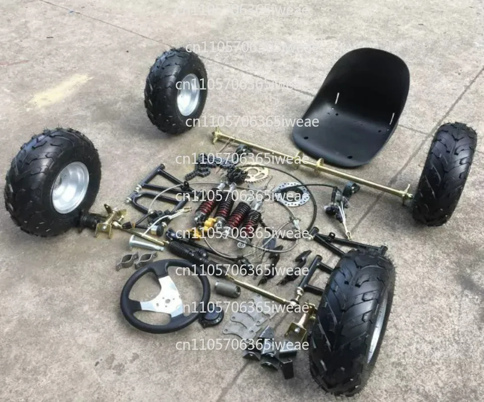 Mobile Four-wheel Kart Accessories Rear Axle 6 Inches, Front Suspension Steering, Differential, Shaft Drive MotorDIYModification