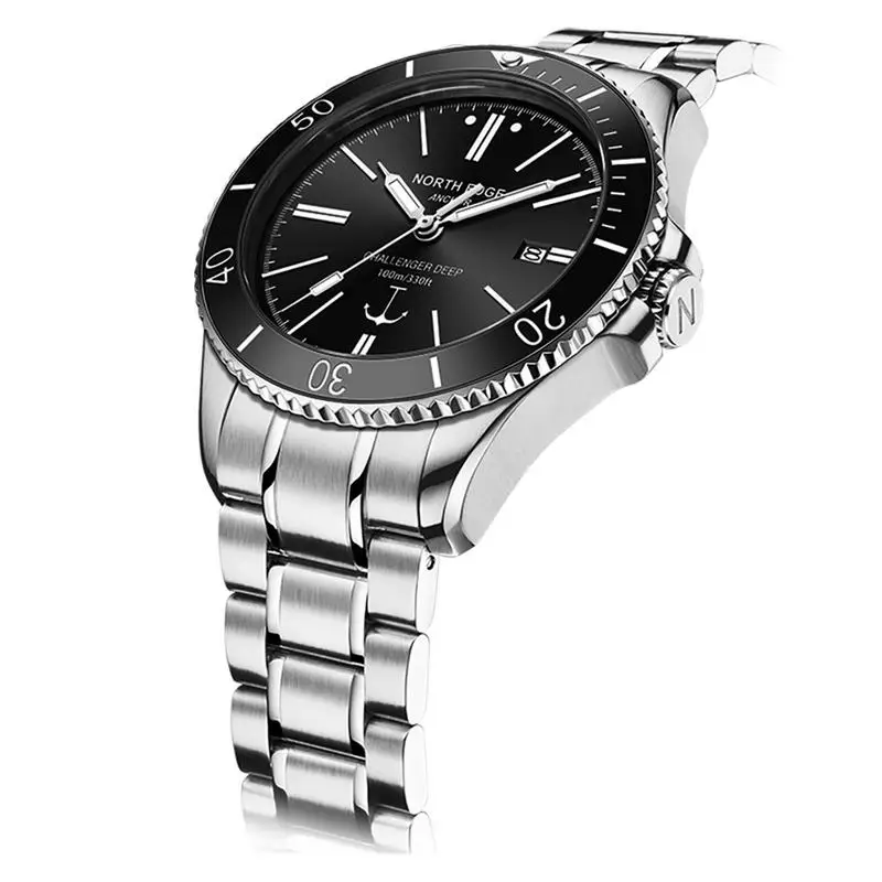 

Mens Mechanical Watch Automatic Waterproof Casual Watches Scratchproof Sapphire Glass Stainless Steel Band Watch Gift Men