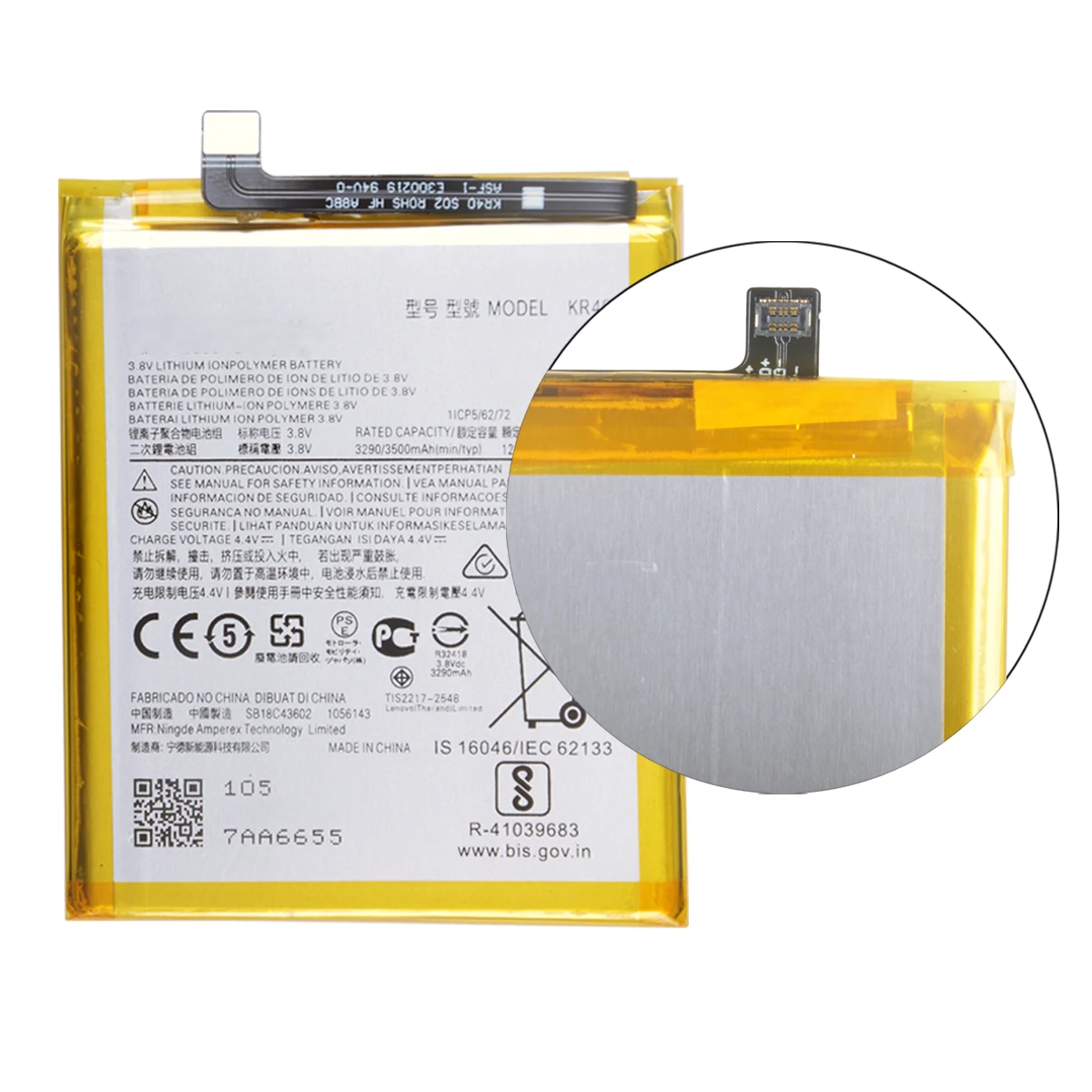 100% Original  KR40 3500mAh Battery For Motorola Moto One Action XT2013-1 / One Vision XT1970-1  Phone Batteries