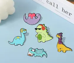 Pins Custom Animals Brooch Lapel Badge Bag Cartoon Jewelry Gift for Kids Friends Cute Dinosaurs Enamel